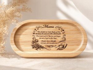 Holzbrettchen aus Bambus mit Mama Gravur