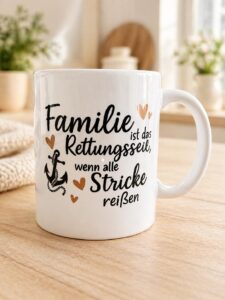 Tasse mit Motiv Familie Rettung