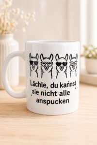 Tasse mit Motiv anspucken