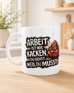 Tasse mit Motiv kacken
